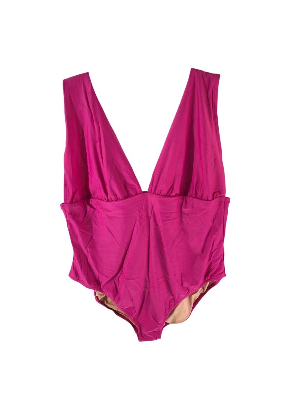 J Crew V-neck One-Piece Swimsuit Low-Cut Leg Pink 24